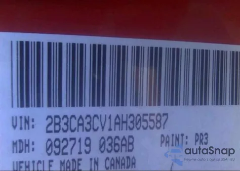 2010 Dodge Charger Sxt z USA, uszkodzony, nr VIN 5TFCZ5AN7LX213940